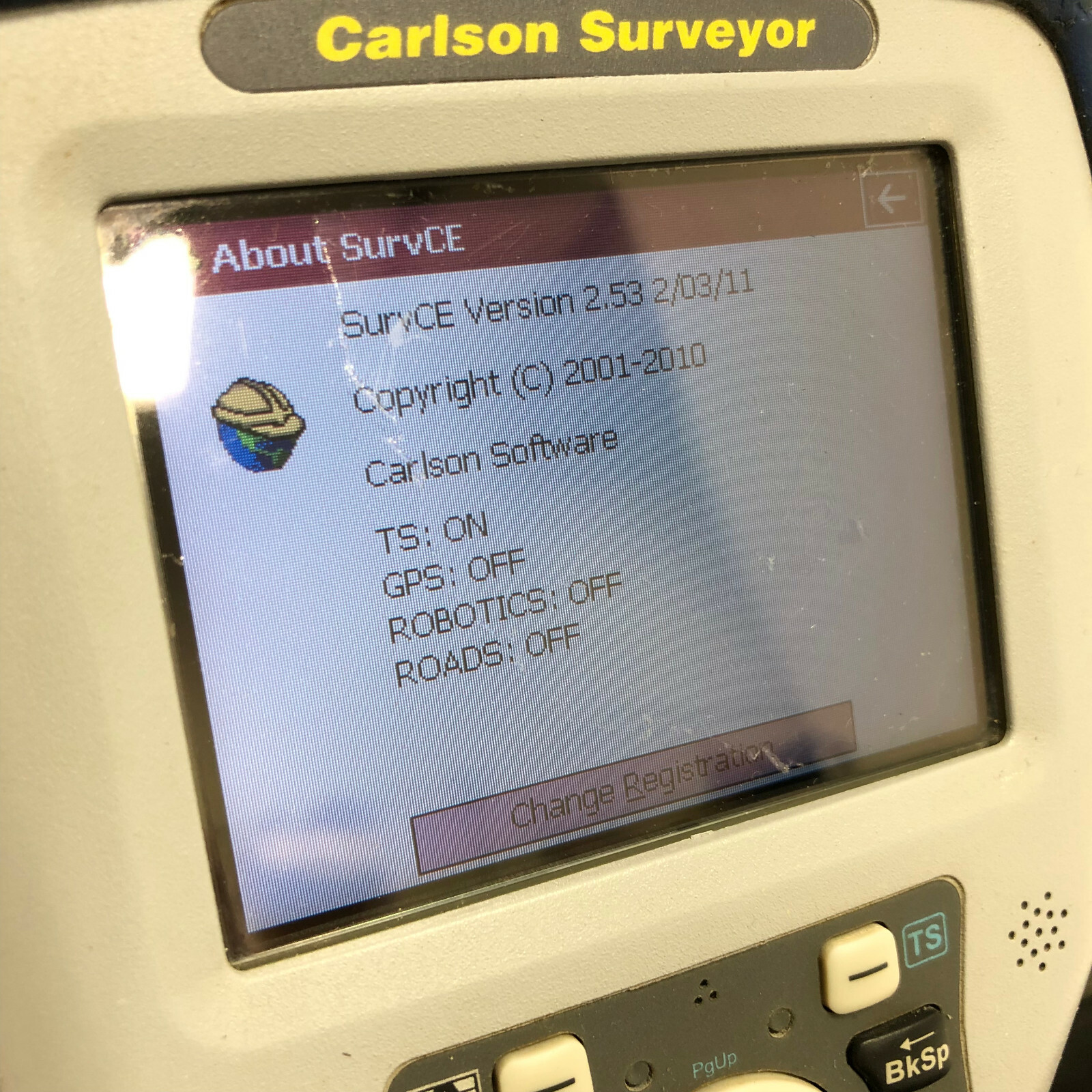 Carlson Surveyor Field Controller Data Collector w/ SurvCE v2.53 TS & Hard Case