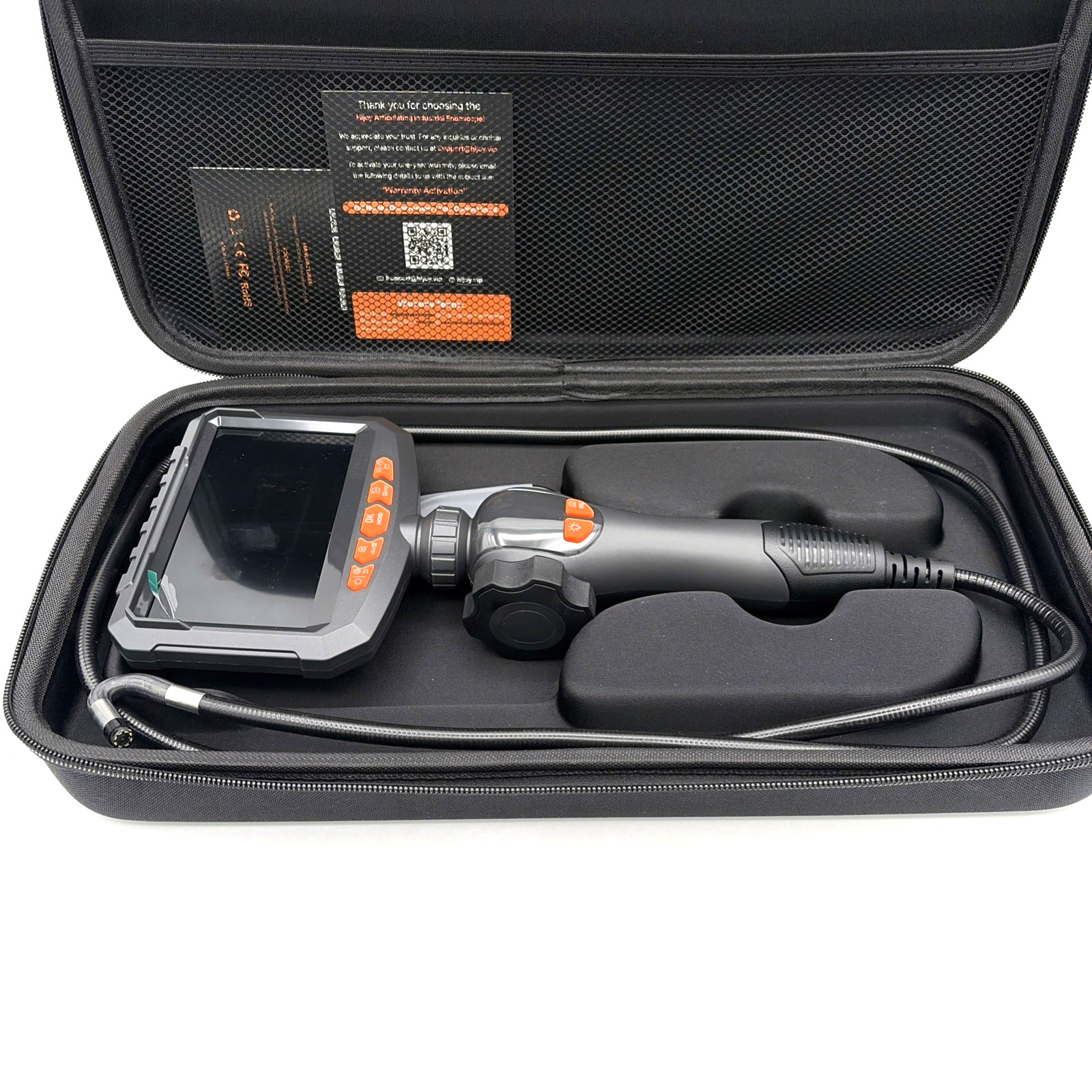 Articulating Endoscope Camera 5.5 ft Probe 1080P HD Screen Light