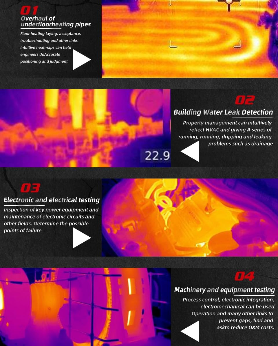 Thermal Imaging Camera, 240 * 240 Handheld Infrared Thermal Camera, 15 Color Pal