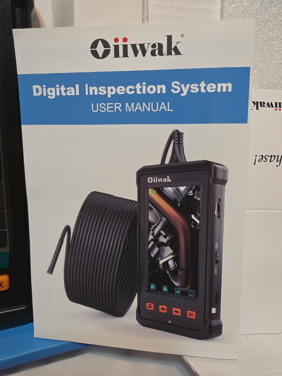 Oiiwak 360° Rotation Endoscope 15m Borescope Inspection Camera 6x Digital Zoom