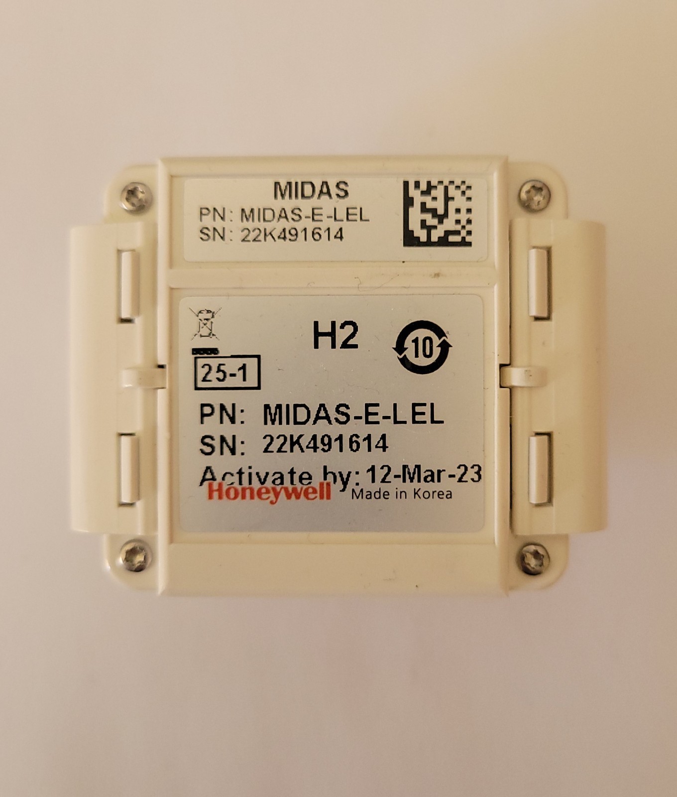 Honeywell MIDAS-E-LEL Gas Detector Sensor Cartridge Open box, 2 Years Remaining