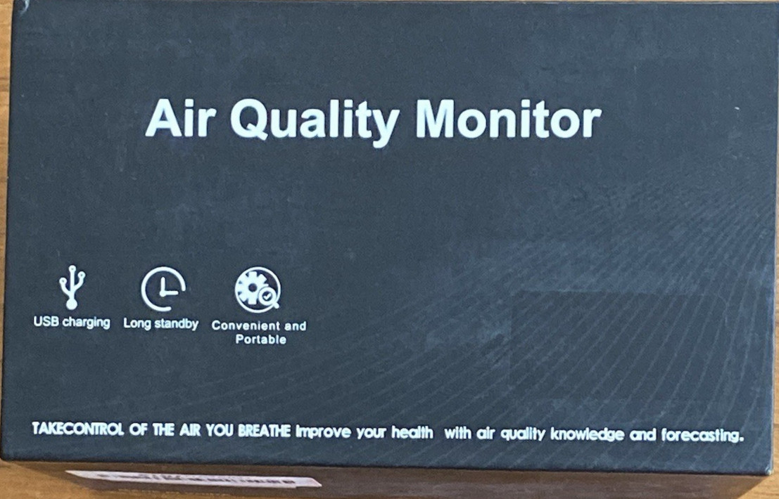 Rozoroo 12-in-1 Portable Air Quality Monitor CO2 PM1.0 HCHO (Open Box) NEW