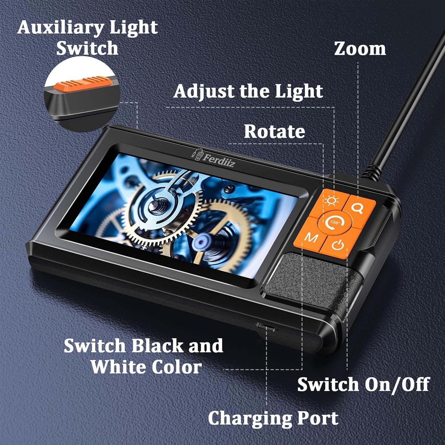 New HD Borescope Camera–1920P Resolution, 16.4ft Cable,8 LEDs For Automotive DIY