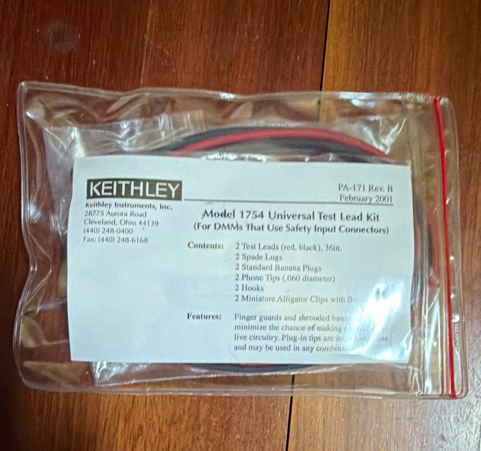 Keithley 1754 Universal Test Lead Kit for DMMs Safety Hand Conductors 36in