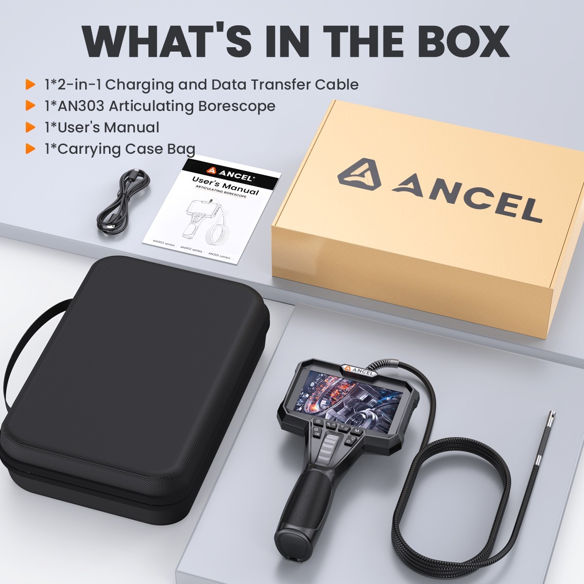 2M Endoscope Camera with Light HD Borescope Inspection Waterproof For Android