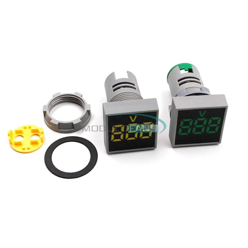 AC 20-500V Square Digital LED Voltmeter Voltage Gauge Meter Tester 5Color