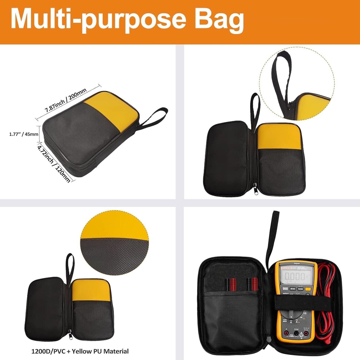 12-in-1 Multimeter Test Lead Kit with Magnet Hanger Kit and Soft Case for