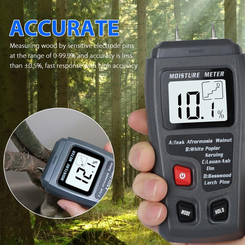 Digital LCD Wood Moisture Meter Detector Tester Wood Firewood Paper Cardboard