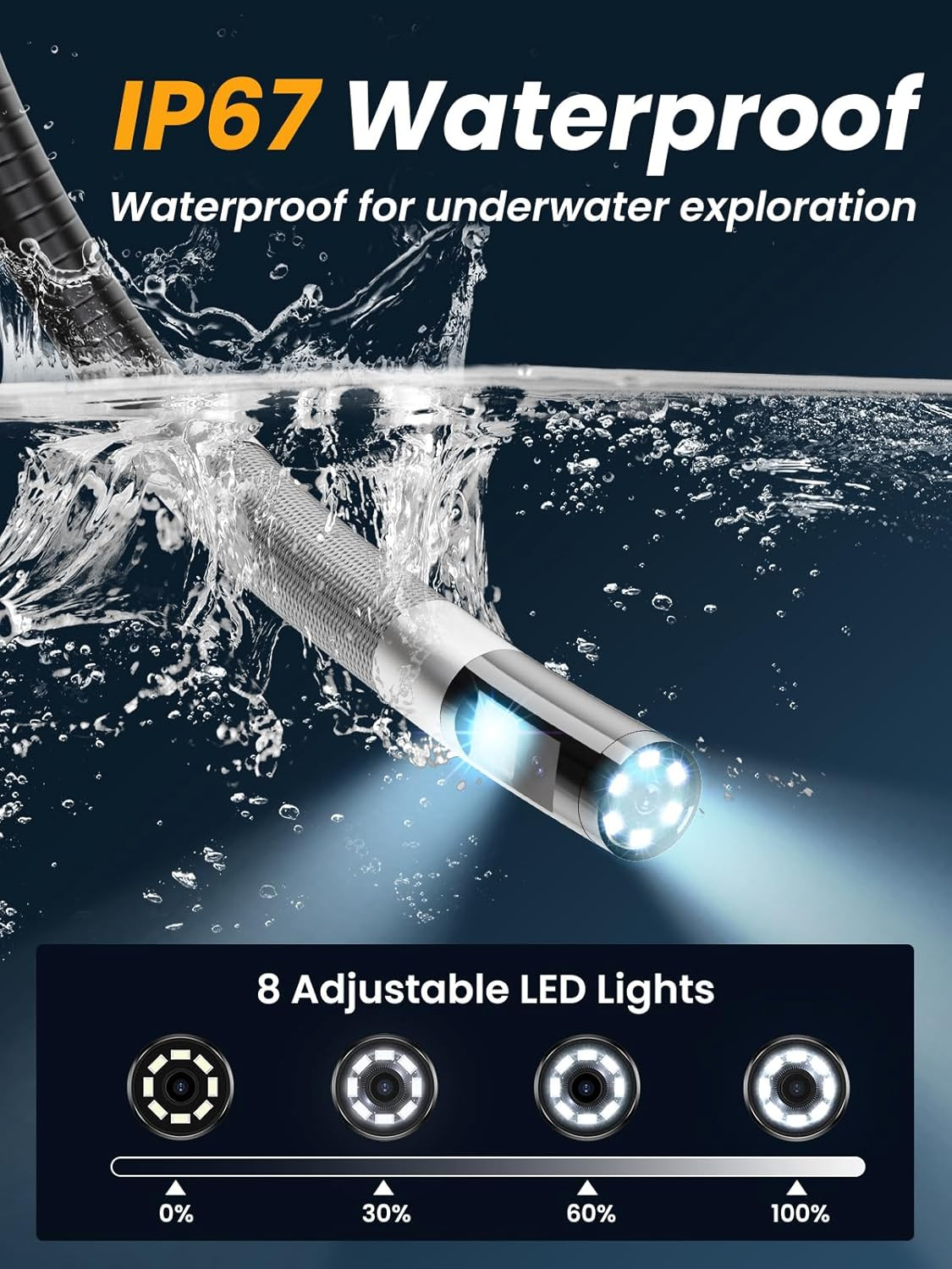 Acoath Two-Way Articulating Borescope, Endoscope Camera with Light, Dual-Lens 10