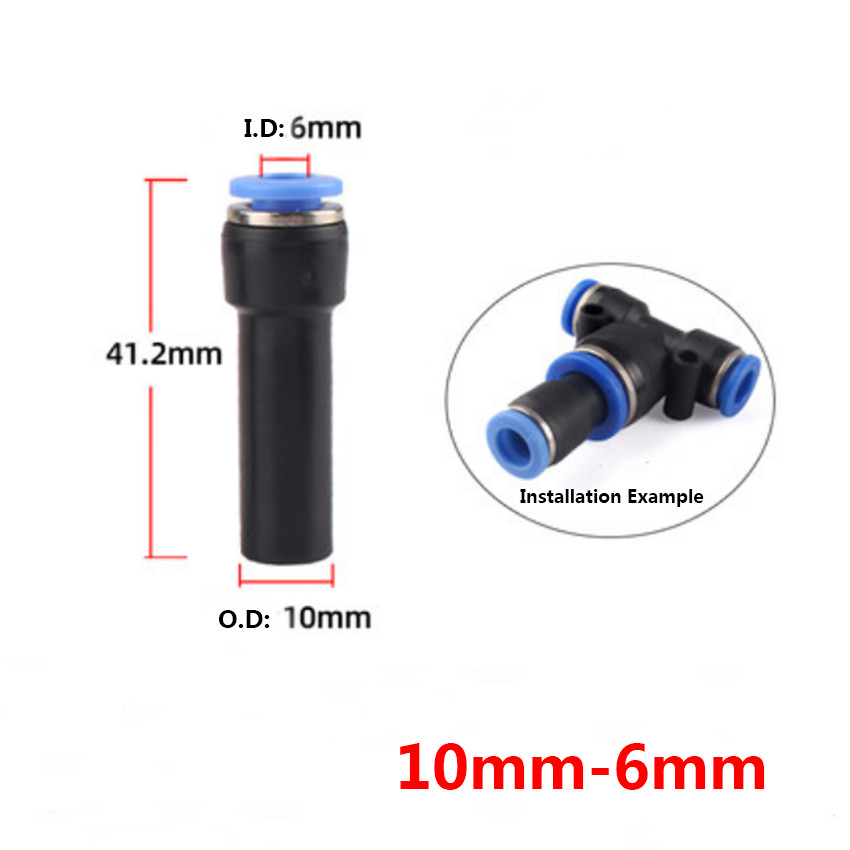 Ø 4-12mm Pneumatic Tube Hose Reducer Adapter Push-In Fittings Straight Connector