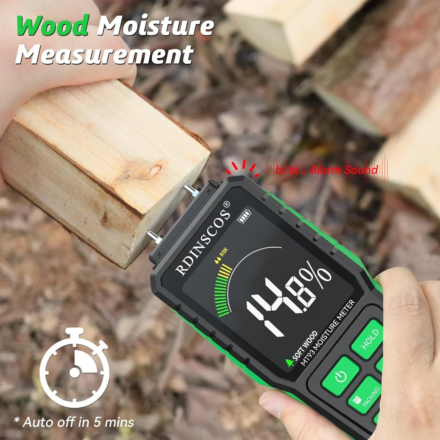Rechargeable Wood Moisture Meter Firewood Moisture Tester Drywall Moisture De…