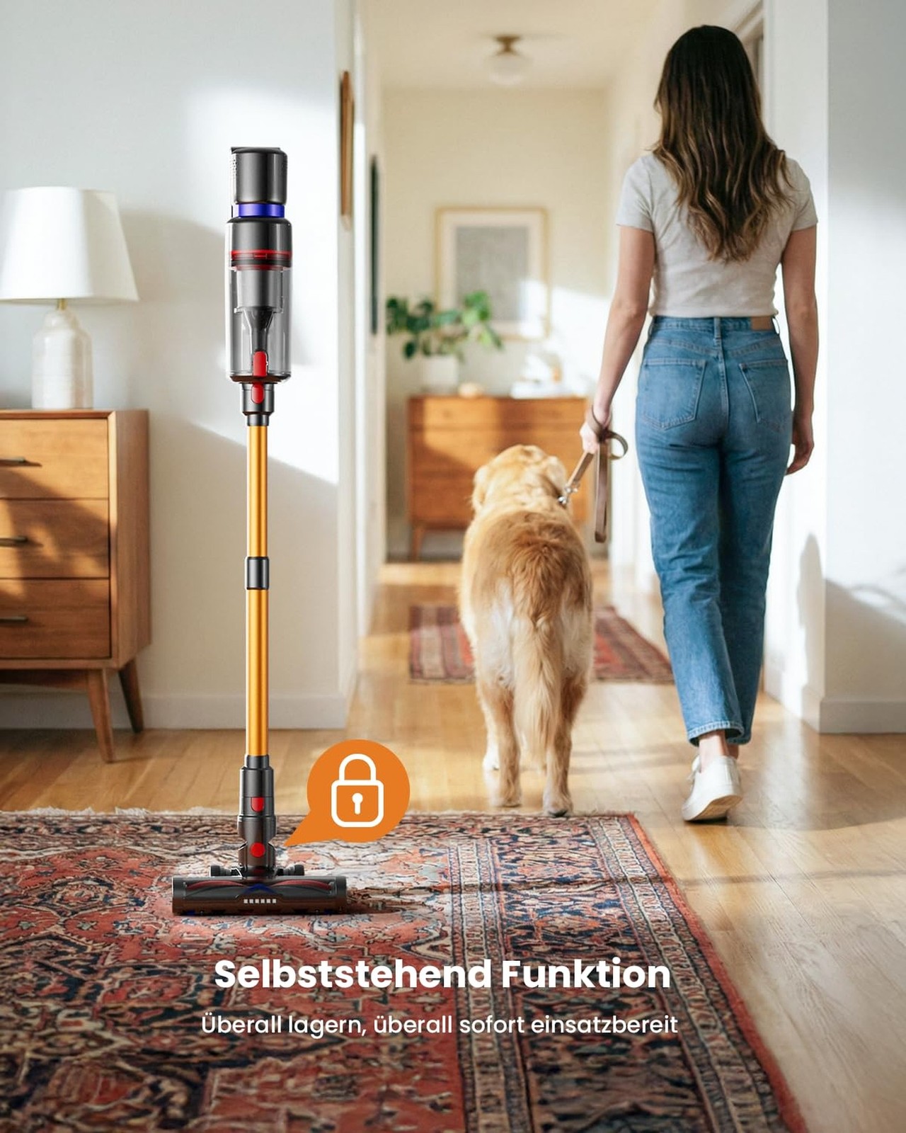 Cordless Vacuum Cleaner,600W 50KPA 70Mins Runtime for Home, Self-Standing Sti…