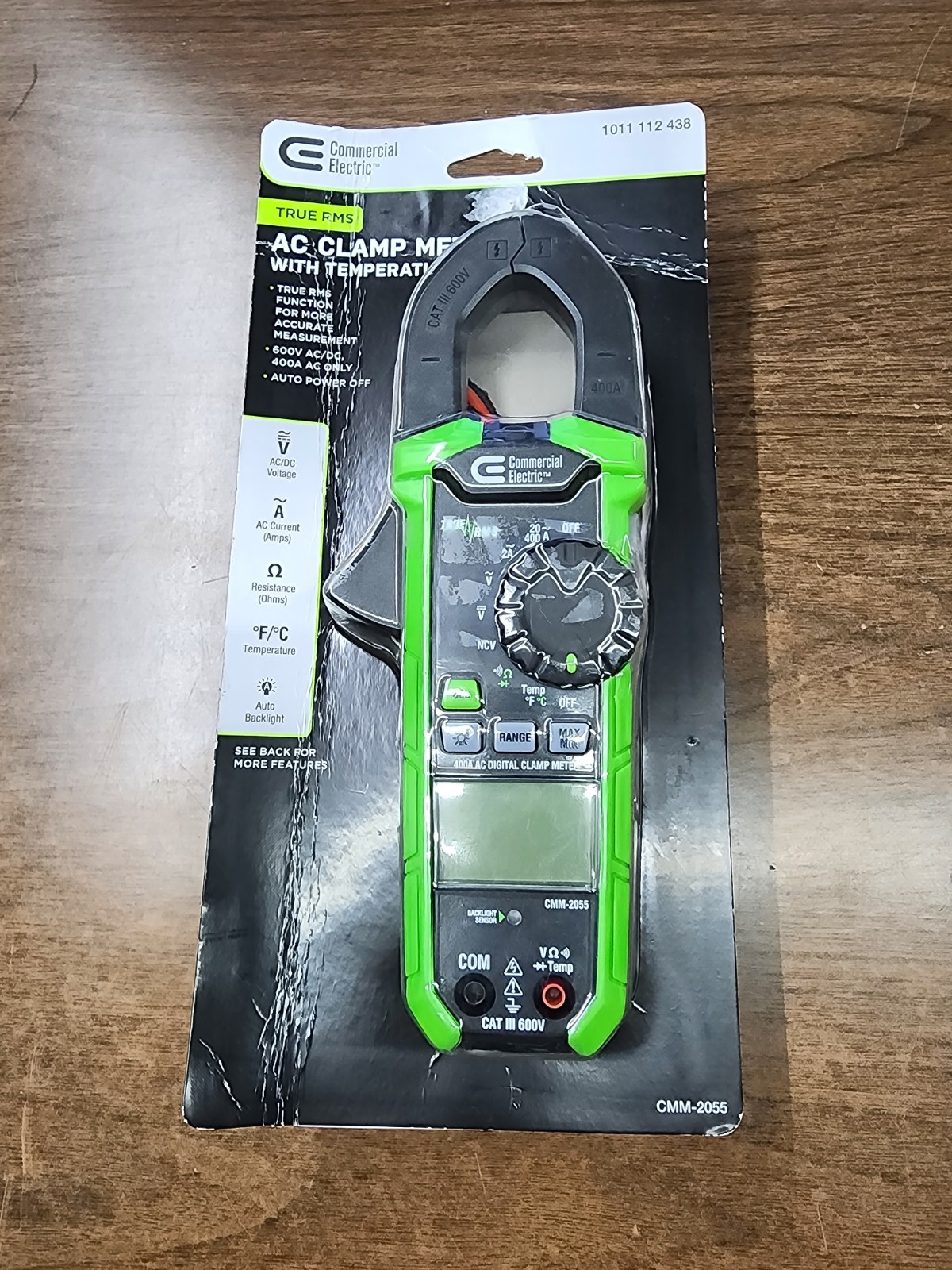 Commercial Electric 400 Amp AC True RMS Digital Clamp Meter with Temperature