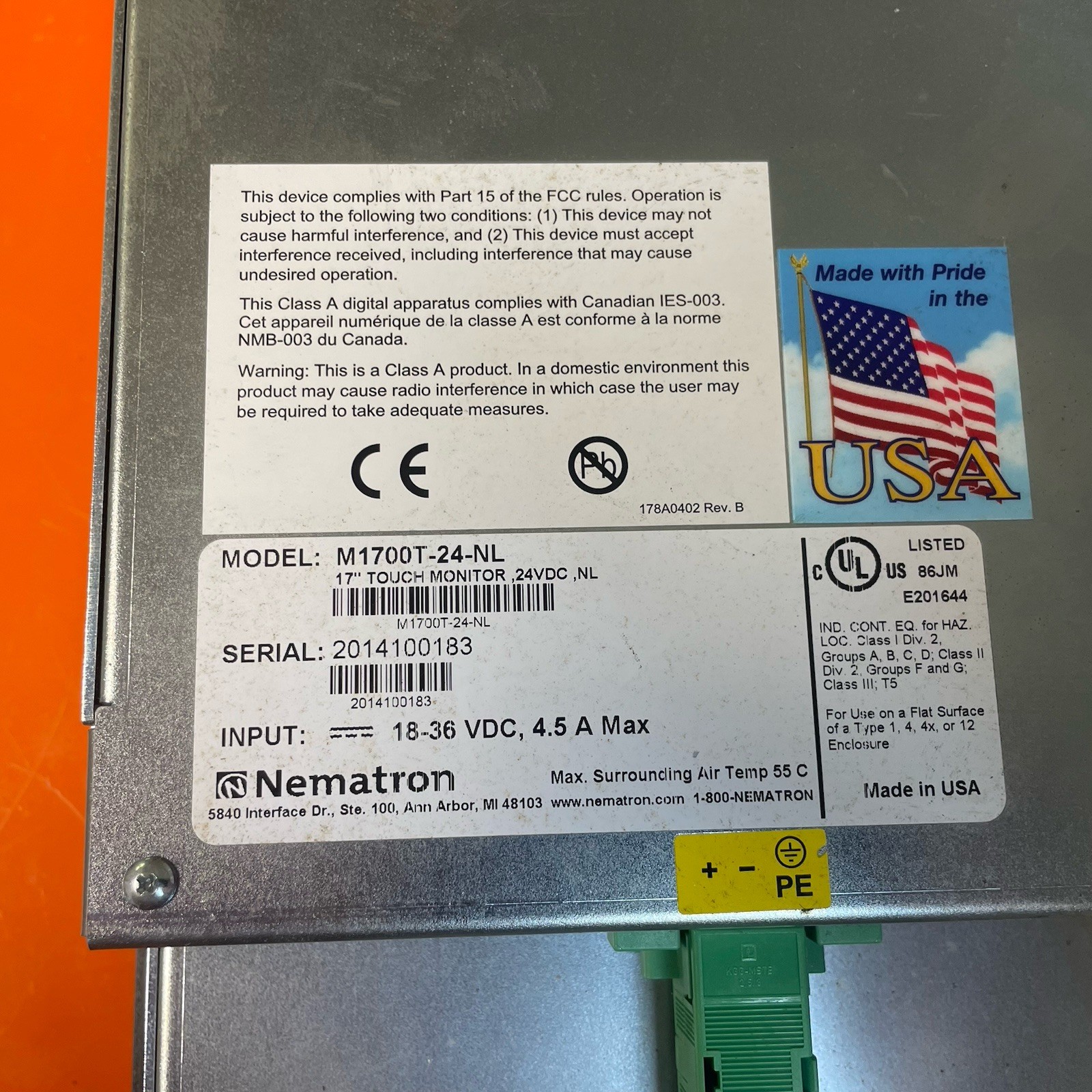 NEMATRON M1700T-24NL Touch Screen Monitor