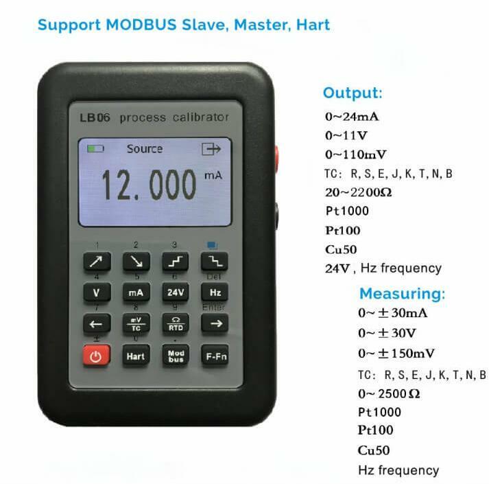 LB06 Hart Modbus 4~20mA/0~10V Process Calibrator Current Signal Generator Source