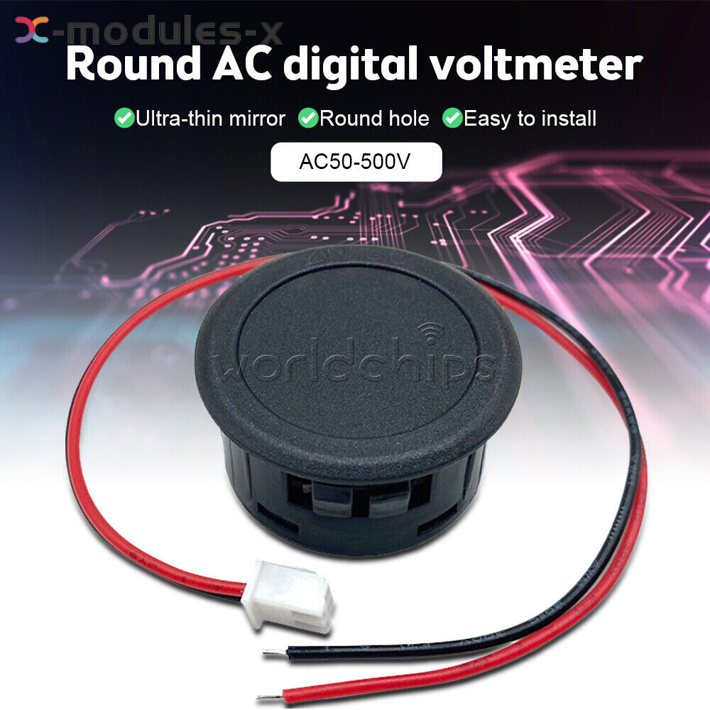 AC50-500V Voltmeter LED Display Digital Panel Meter Voltage Indicator 3Color U-S