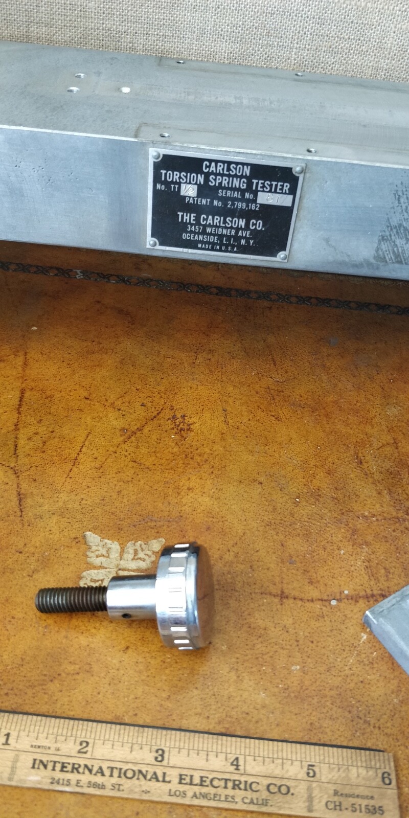 Carlson Torsion Spring Tester Model TT 1/2 — HEAD STOCK LOCKING HANDLE PART