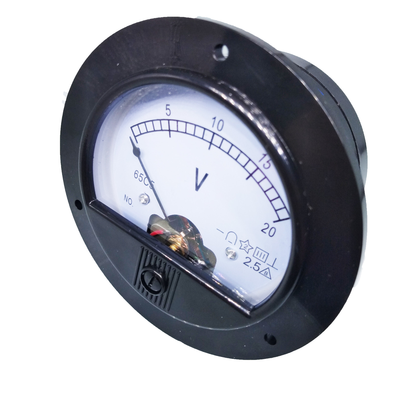 US Stock DC 0 ~ 20V Round Analog Volt Pointer Needle Panel Meter Voltmeter
