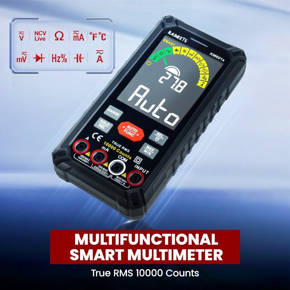 KAIWEETS KM601S Digital Multimeter 10000 Count 10A True-RMS Meter Rechargeable
