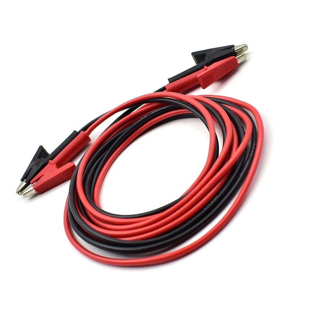 2 Pcs Dual Ended Crocodile Alligator Clips, 14AWG Lead Wire Cable with Insul…