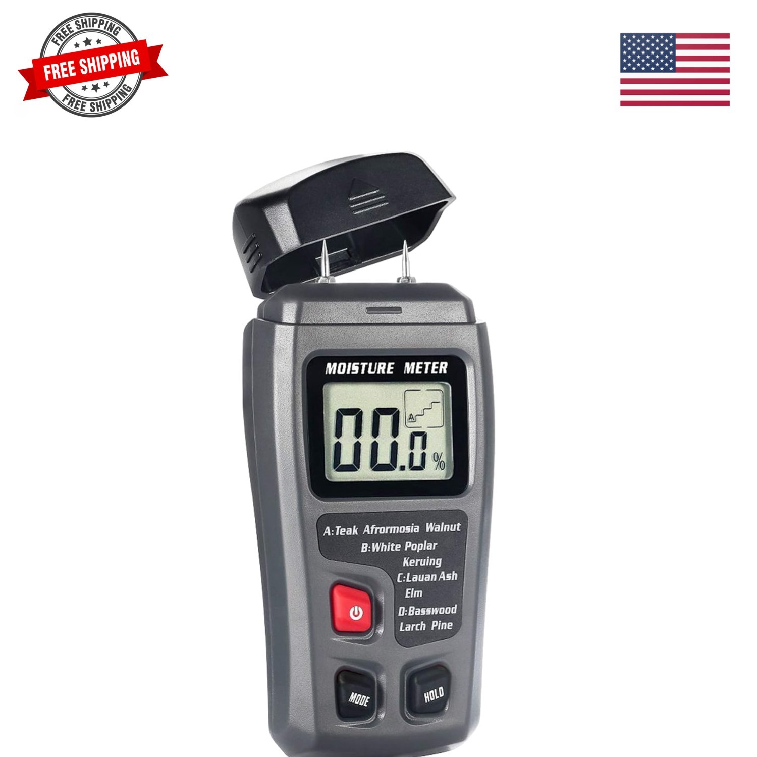 2 Pins Wood Moisture Meter Handheld Timber Water Lumber Damp Humidity Firewoo…