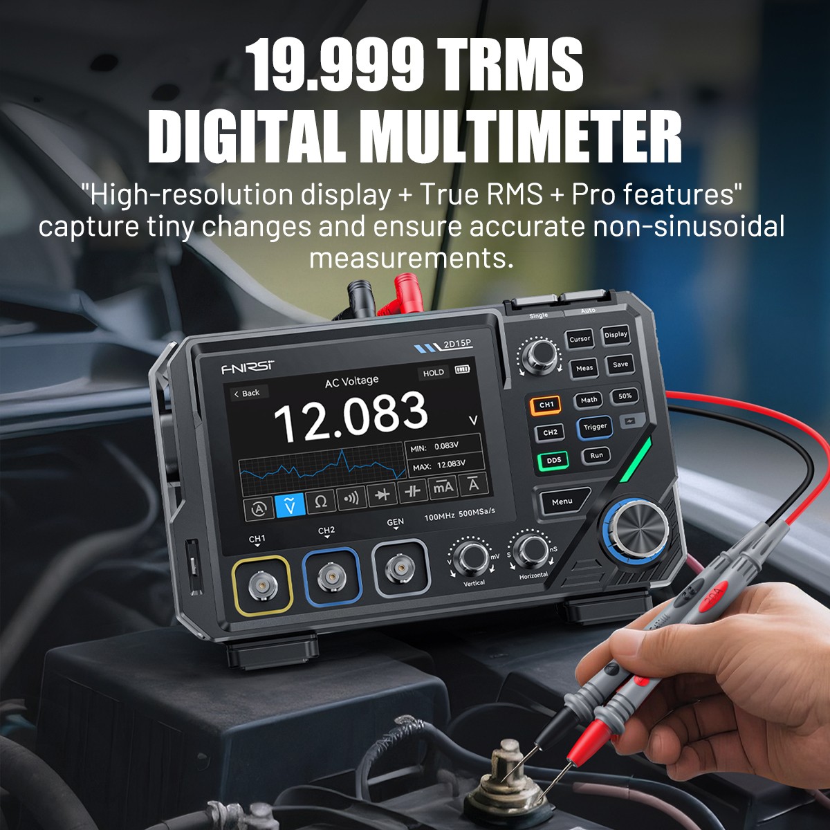 FNIRSI-2D15P Touchscreen Digital Oscilloscope Multimeter Signal Generator 100MHz