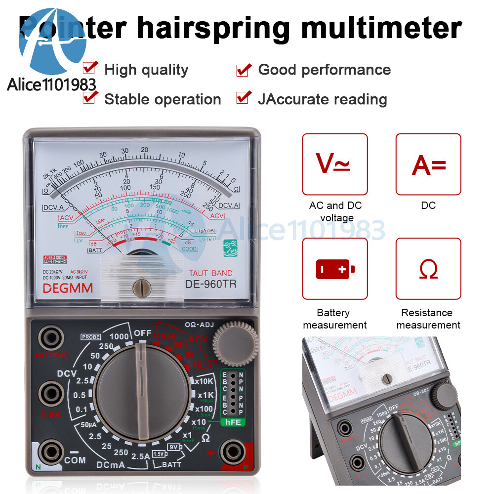 AC DC 1000V Pointer Type Analog Multimeter Meter Voltage Current Resistance