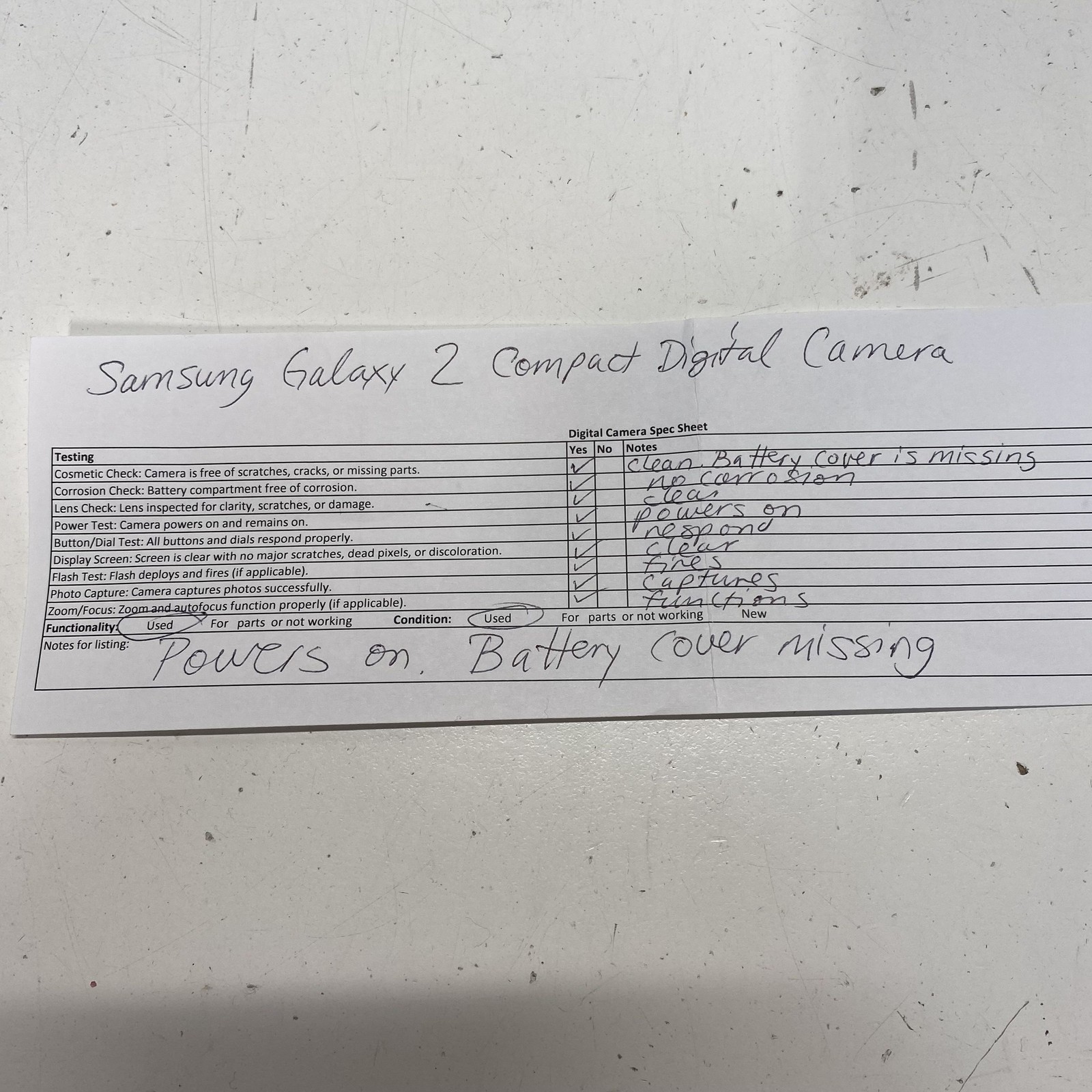 Samsung Galaxy Camera 2 EK-GC200 16.3MP 21x Optical Zoom White Android Tested