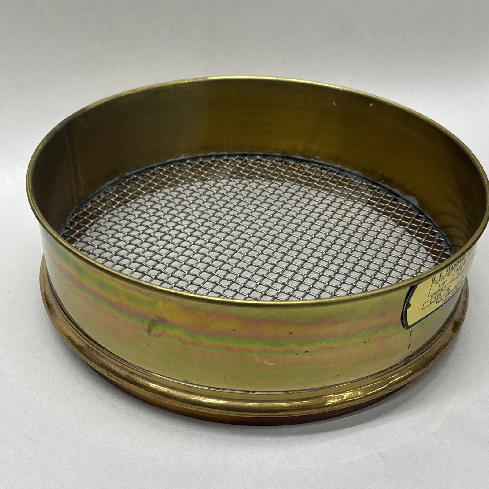 NEW Dual 12” Brass 0.250″ USA Standard Testing Sieve 6.3mm / 6350µm / 1/4in ASTM