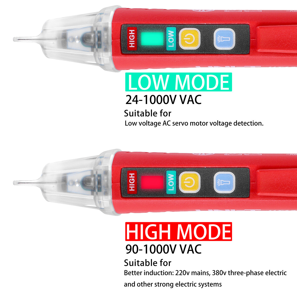 Non-Contact AC Voltage Detector Electrical Tester LED Indicator 90V-1000V UNI-T