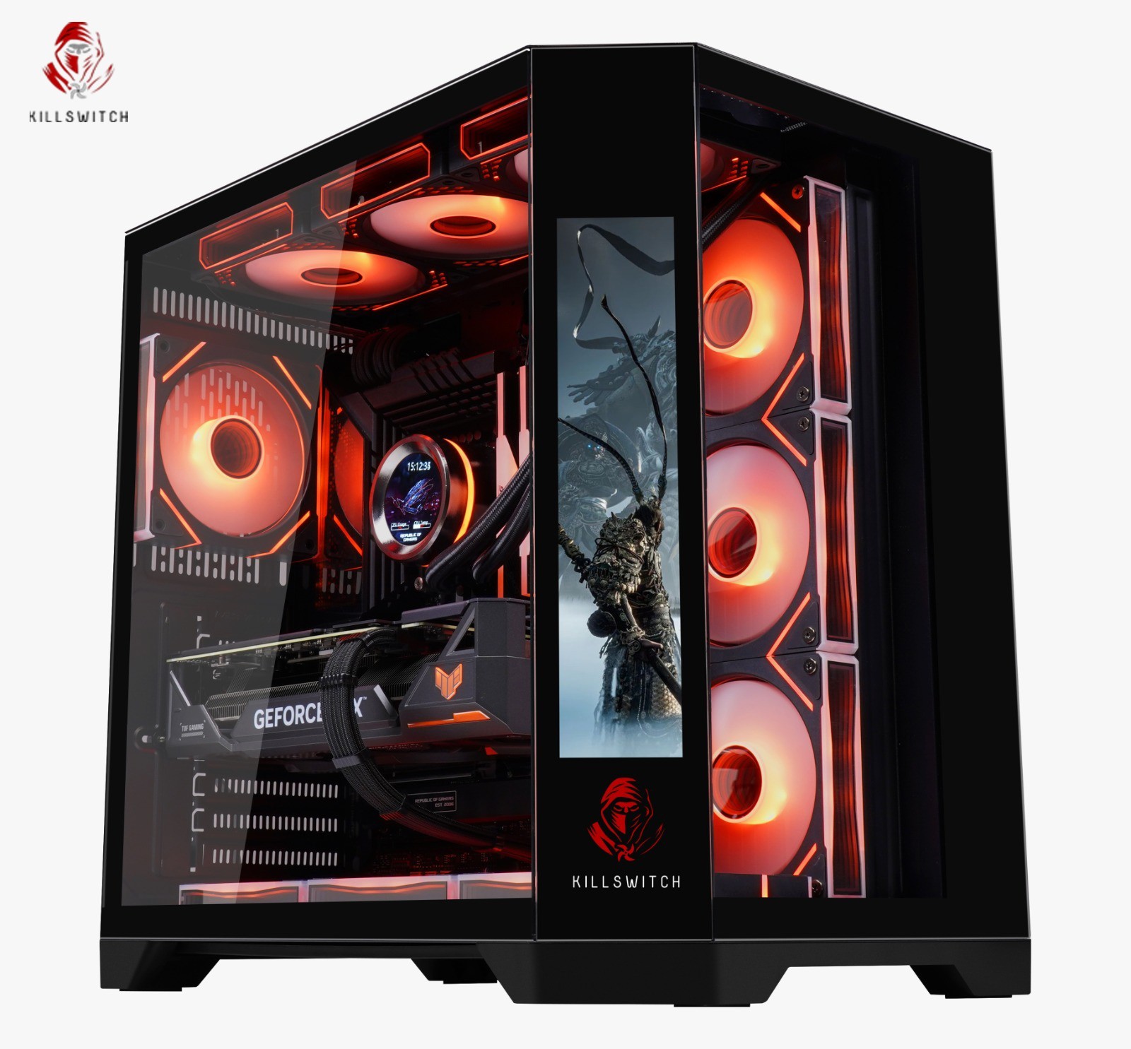 KILLSWTICH – KS MXJ PLUS – ATX/MATX/ITX GAMING PC CASE w/ SCREEN, PSU & 4 FANS