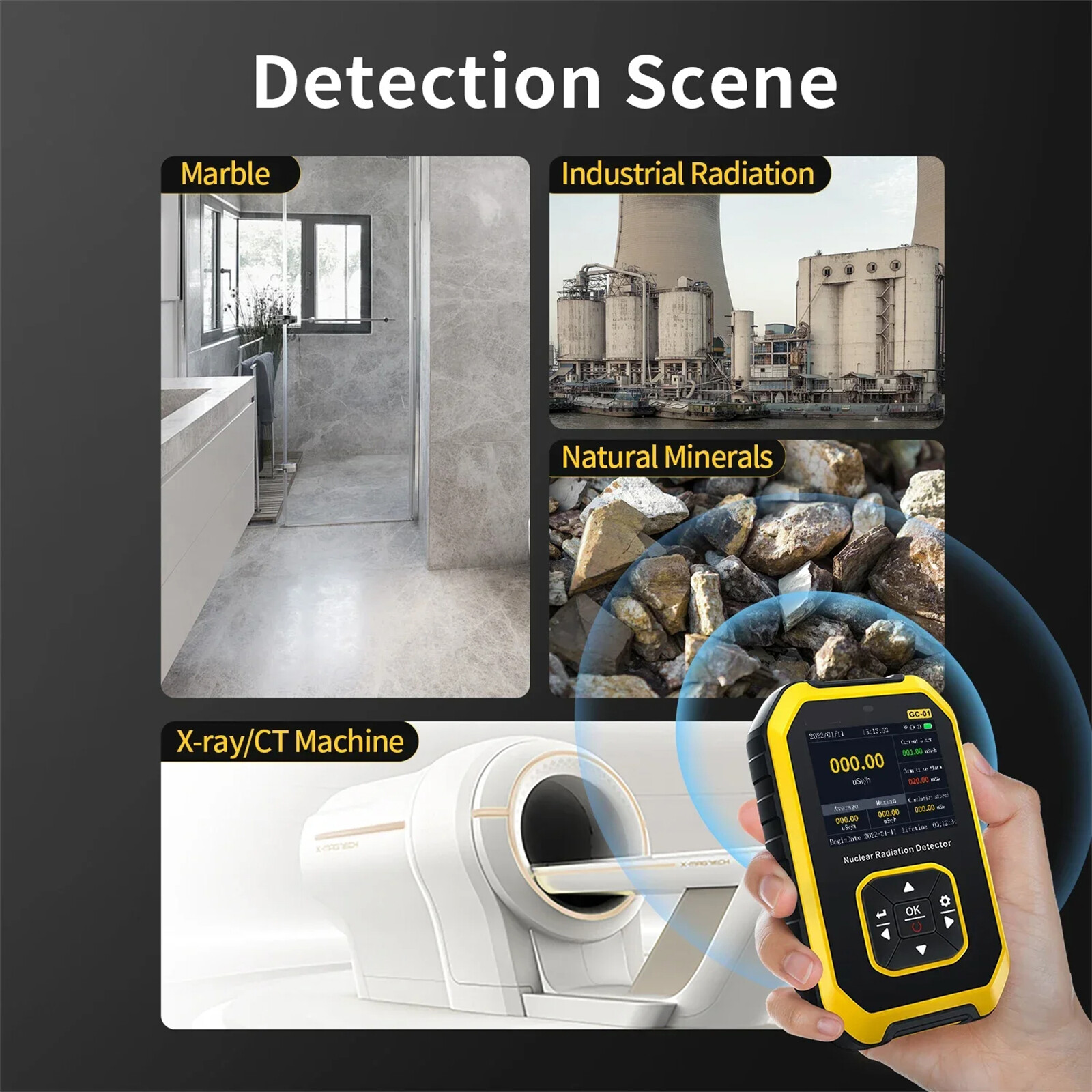Geiger Counter Nuclear Radiation Detector Gamma X Beta Ray LCD Monitor