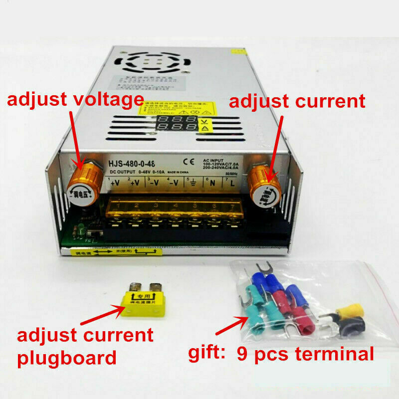 Power 480W Supply Adjustable Current limit 12V 24V 36V 48V 60V 80V 120V