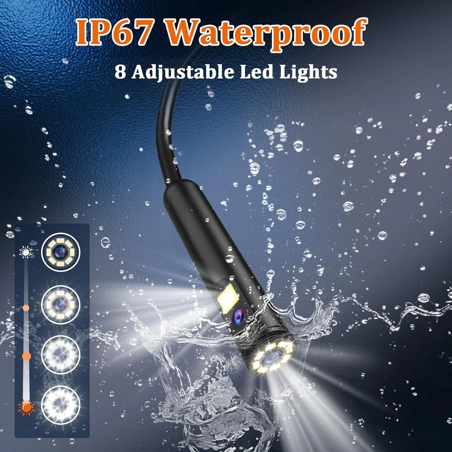 Upgrade Endoscope Camera with Light, 4.3′ IPS Screen 1080P HD Inspection Camera