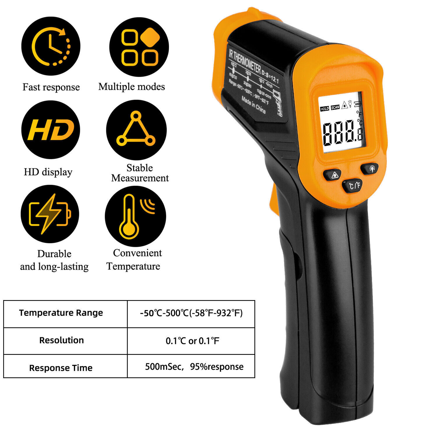 IR Infrared Laser Thermometer Temperature Gun Temp Measurement Meter Cooking US