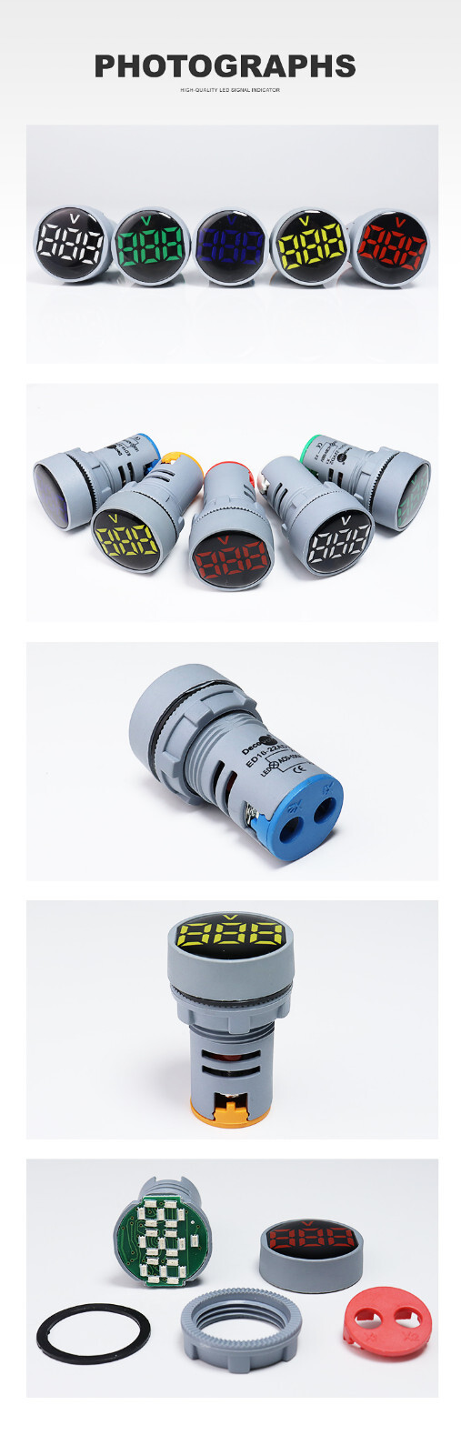 AC 20-500V LED Digital Voltage Meter 110V 220V Voltmeter Indicator(Yellow Color)