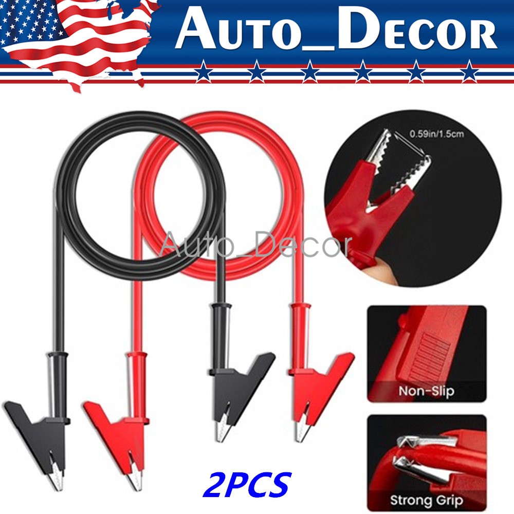 Alligator Clips Electrical Test Leads Set, 15A Jumper Wires Heavy Duty with Prot