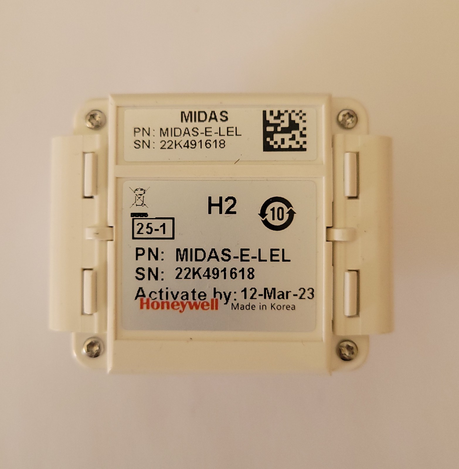 Honeywell MIDAS-E-LEL Gas Detector Sensor Cartridge Open box, 2 Years Remaining