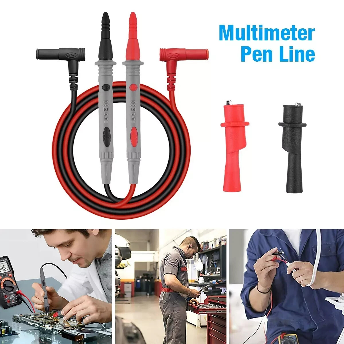 Multimeter Test Leads for Fluke Meter Electrical Alligator Clip Probes 1000V 20A