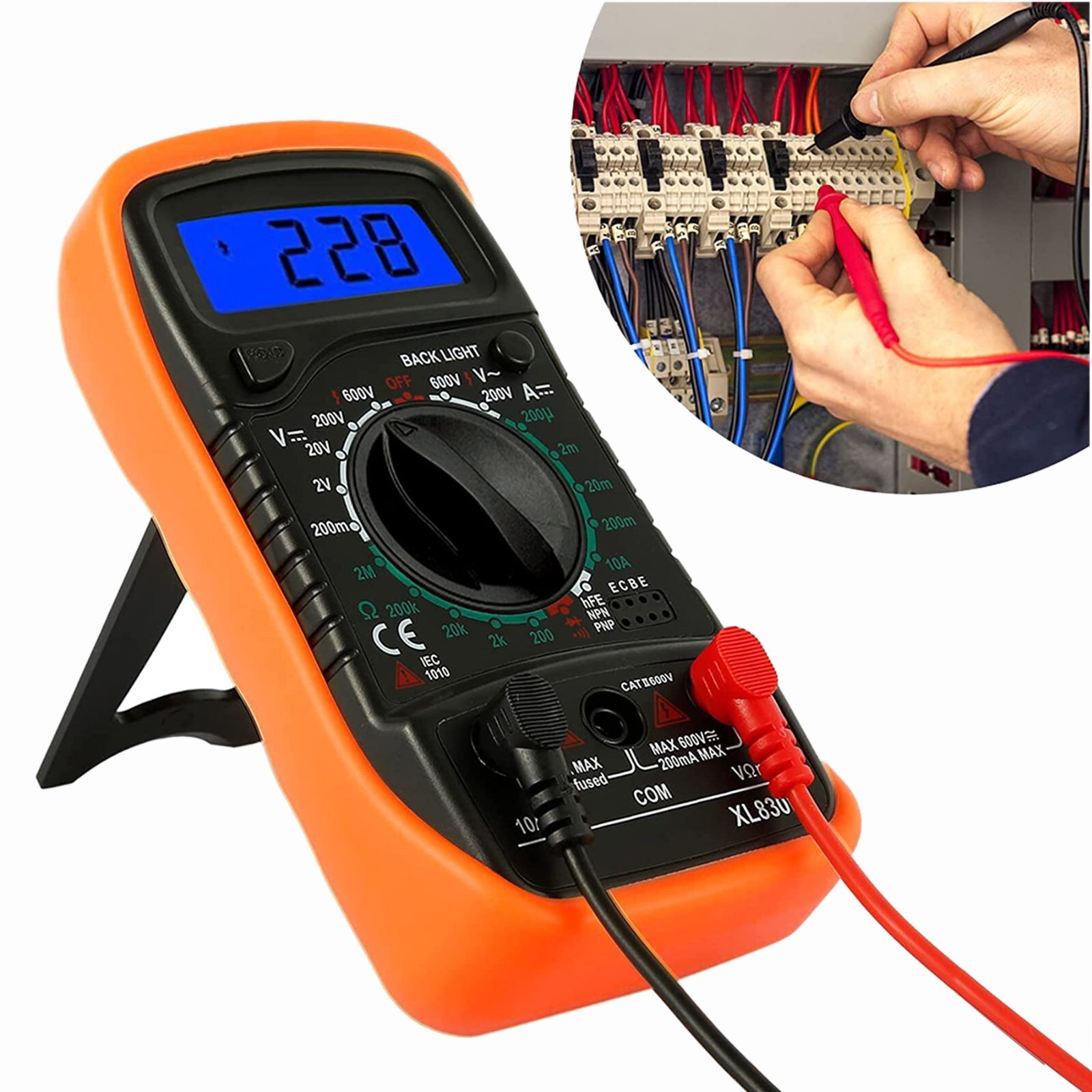 Digital Multimeter Voltmeter XL830L AC DC Ammeter Ohmmeter Volt Meter Tester Ohm