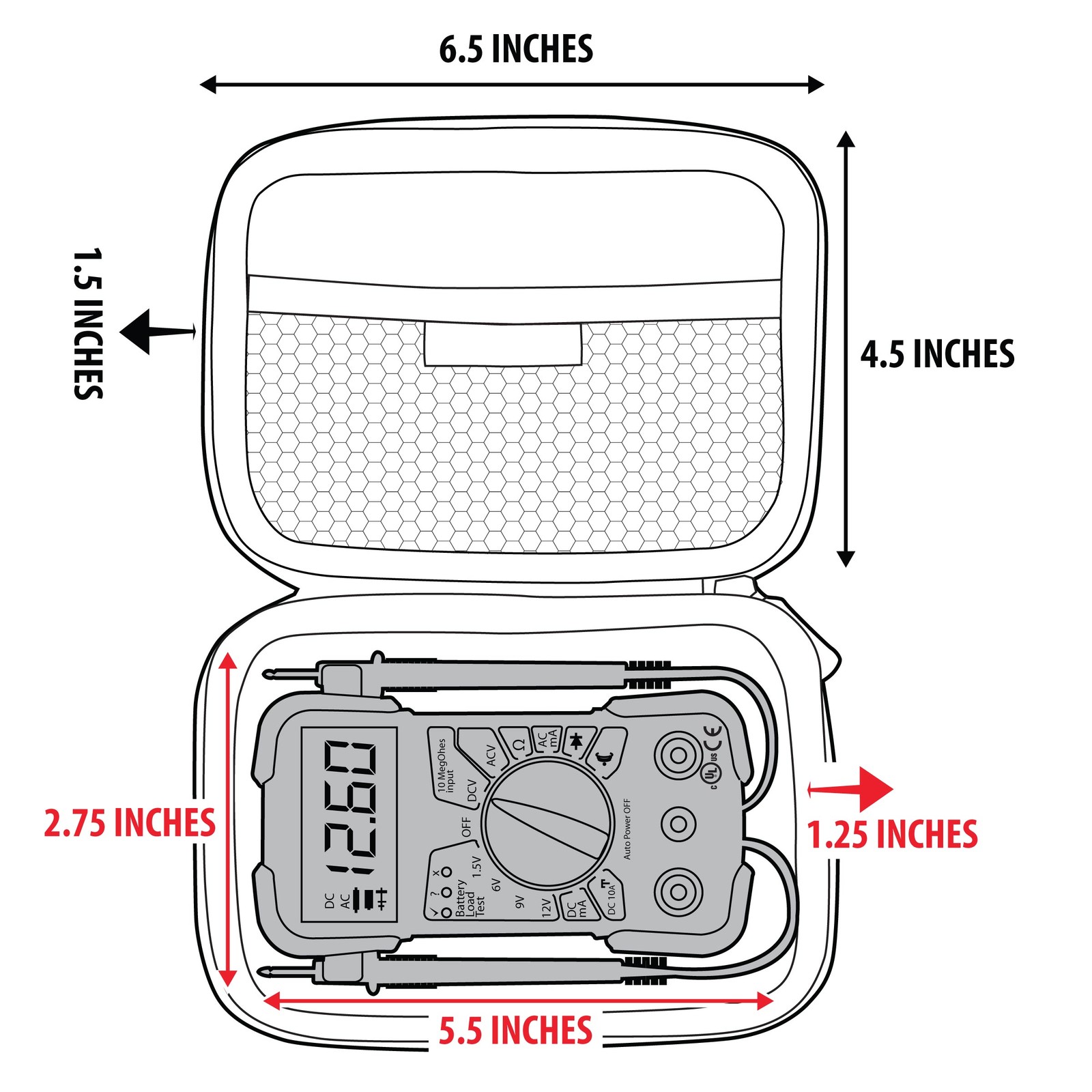 Protective Case for Innova 3320 Digital Multimeter with Hard Shell Exterior