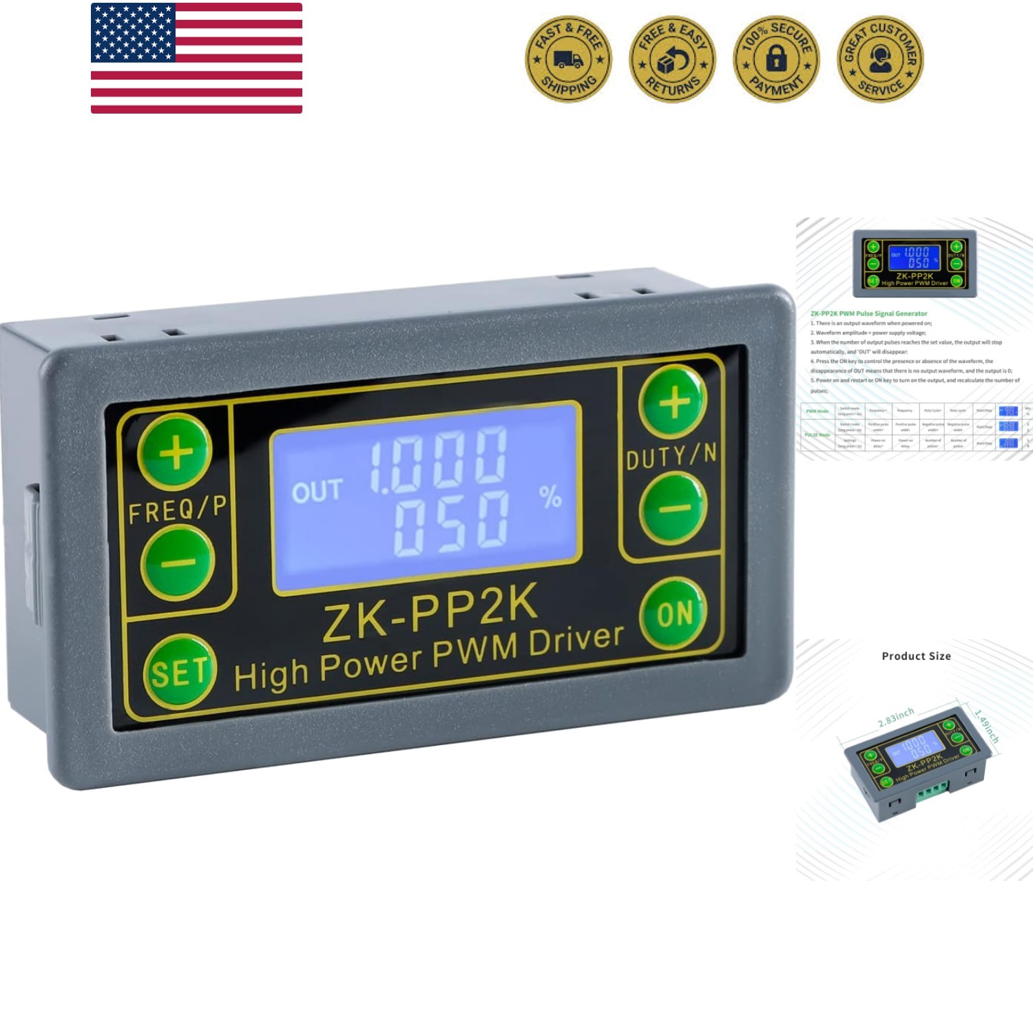 Precision PWM/Pulse Frequency Generator ZK-PP2K: Versatile Signal Control