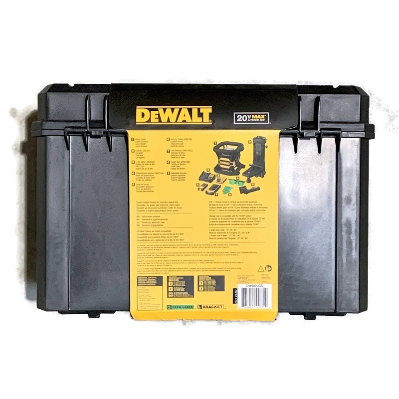DEWALT DW080LGS 20V MAX Cordless Tool Connect Green Tough Rotary Laser Level