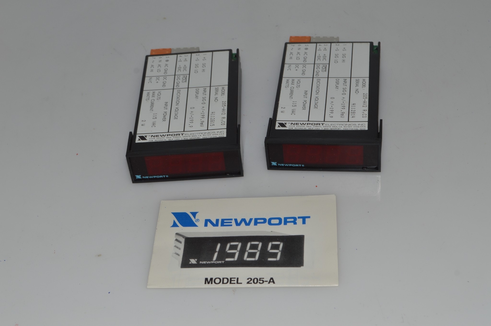 *TC* NEWPORT MODEL 205-A 3 1/2 DIGIT MINI-SIZE VOLTMETER – LOT OF 2 (ADJ48)