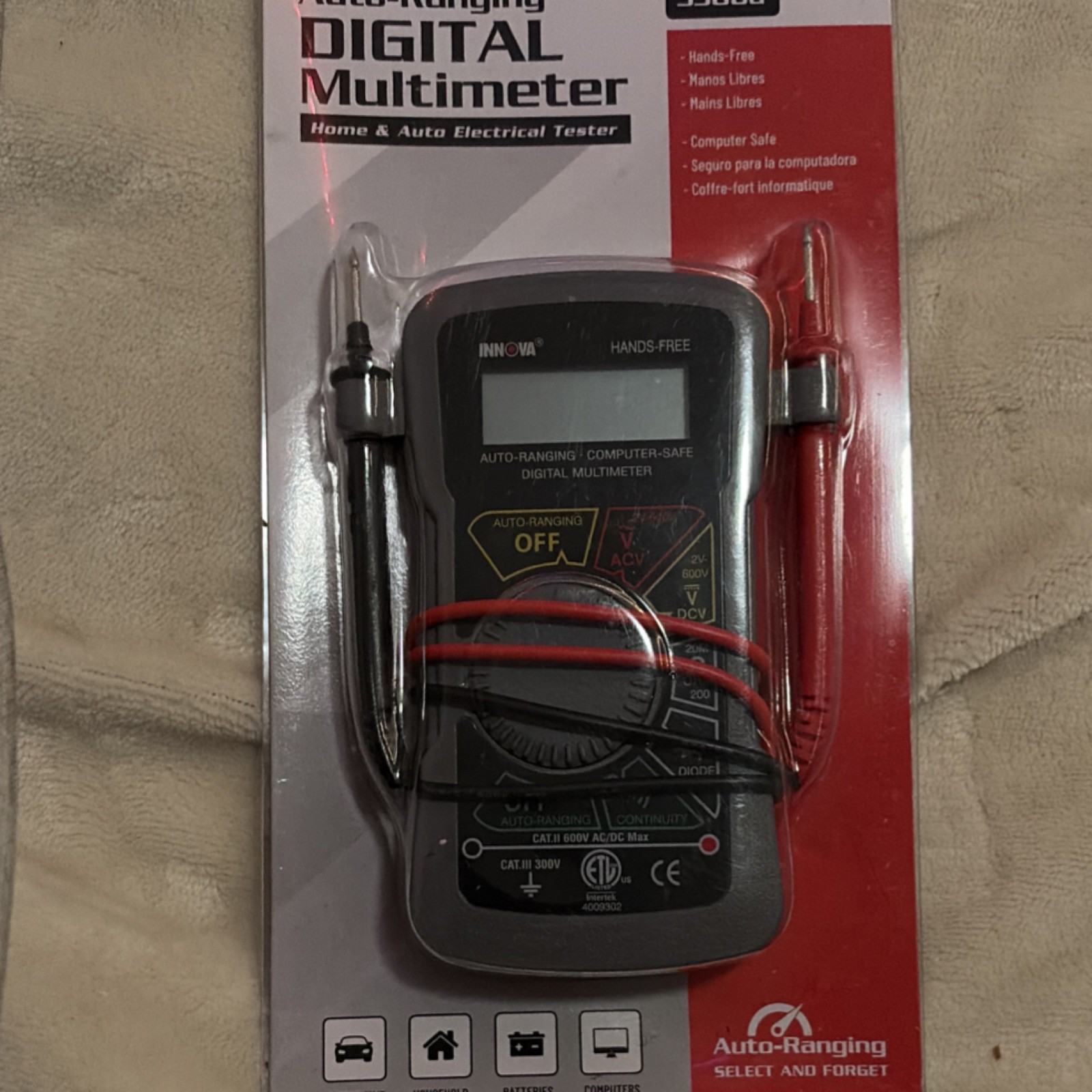 INNOVA 3320 CAT III 600V Auto-Ranging Hands-Free Digital Multimeter 10A