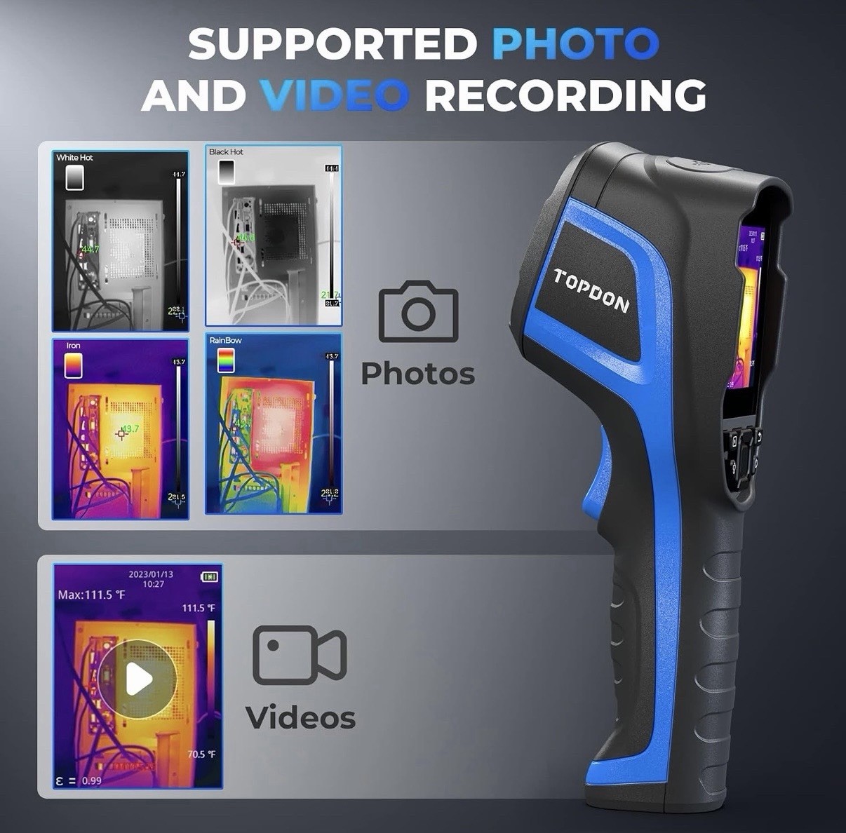 TOPDON TC004 Handheld Thermal Imaging Camera High 256×192 IR Resolution New