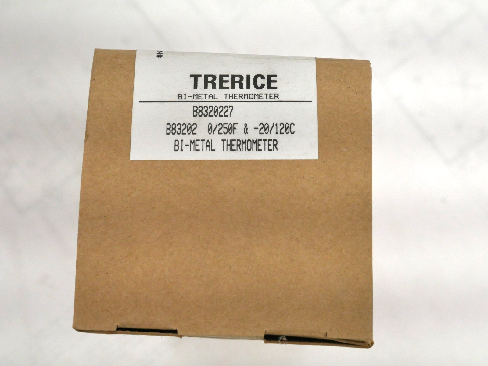 TRERICE B8320227 Thermometer 0/250F, &-20/120C Stainless Steel Quality 1/2NPT