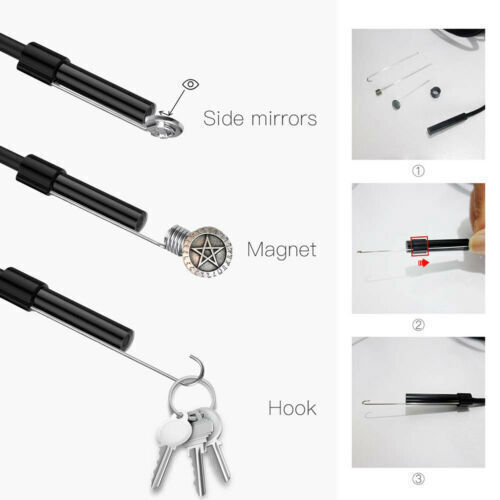 7mm 3 in 1 USB Endoscope Borescope Snake Inspection Camera For Android / PC MAC