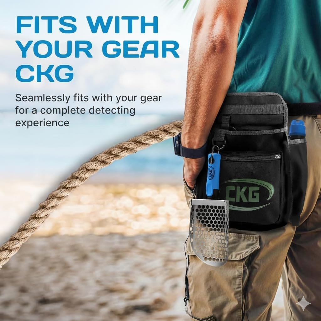 CKG Hand Sand Scoop for Metal Detecting with Ergonomic Blue Handle
