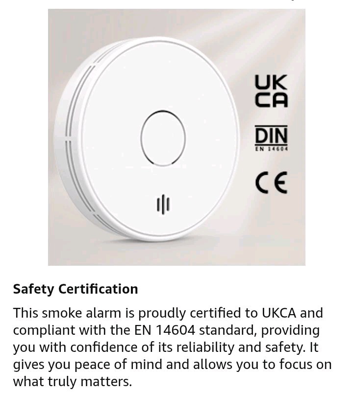 2x New Smoke Alarms 10 Years Battery Sealed Battery For Home,Business,Office,